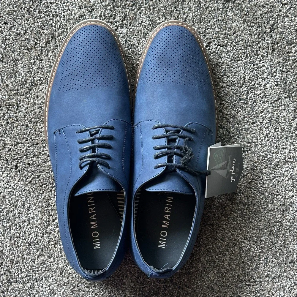 Mio Marino Deevor Men's Dress Shoes Size 9.5 Royal Blue Oxford NWT Ret. $89